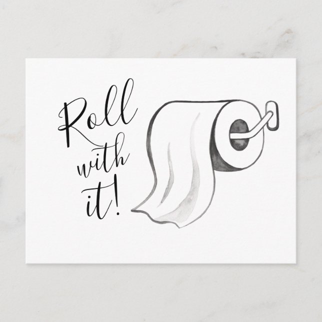 Wasserfarben-Rolle mit Aufgehängter Postkarte (Vorderseite)