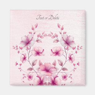 Wasserfarben-Rosa-Blumen-Magnet Magnet