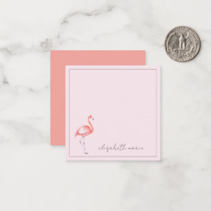 Wasserfarben Rosa Flamingo Personalisiert Mitteilungskarte