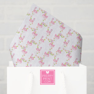 Wasserfarben-Rosa-Flamingos und Lichter Weihnachte Seidenpapier