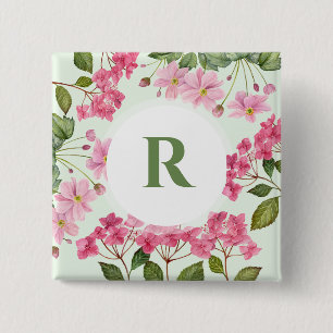 Wasserfarben-Rosa-Hydrangea und japanisches Anemon Button