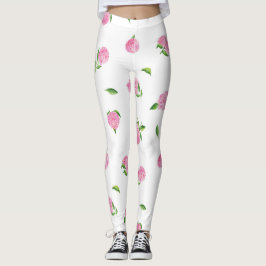 Wasserfarben-Rosa-Hydrangeas Leggings