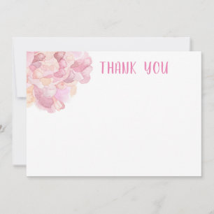 Wasserfarben-Rosa-Pfingstrosen-Brautparty Dankeskarte