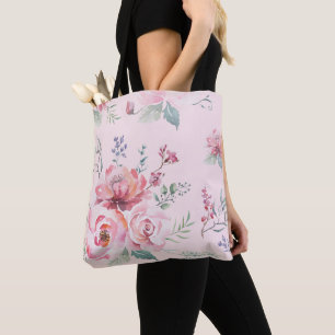 Wasserfarben-Rosa-Rosen-Tasche Tasche