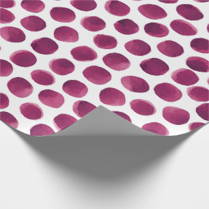 Wasserfarben Rosa Schwarz Polka Dots Muster Geschenkpapier