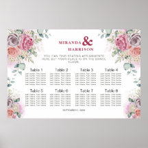 Wasserfarben-Rose Hochzeitstabelle
