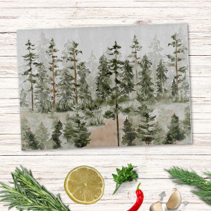 Wasserfarben-Rustikales-Grün-Wald-Schneidbrett Schneidebrett