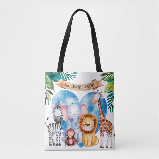 Wasserfarben Safari Tiere Kinderdusche Tasche (Vorderseite)