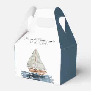 Wasserfarben Sailboat Kinderdusche Danke Geschenkschachtel