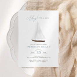 Wasserfarben Sailboat Kinderdusche Einladung