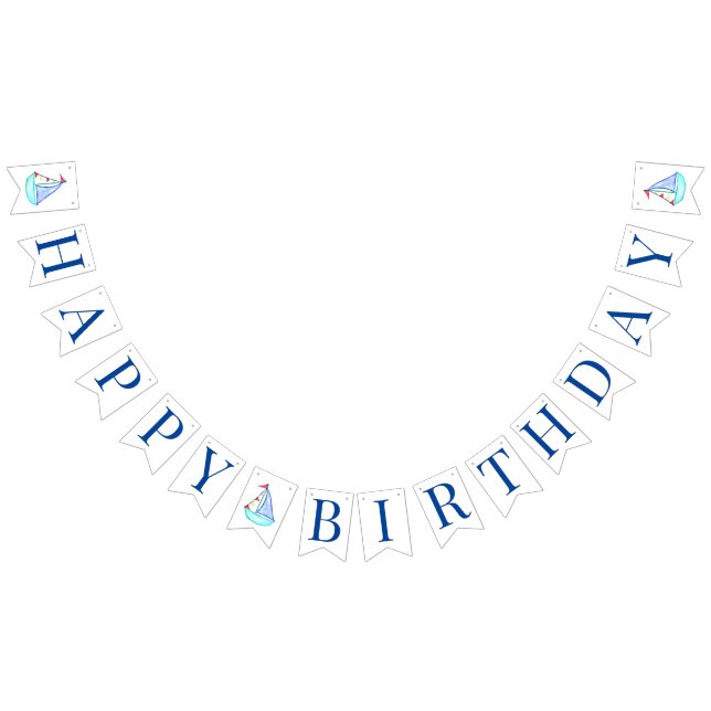 Wasserfarben Sailboat Party Banner (Alle)