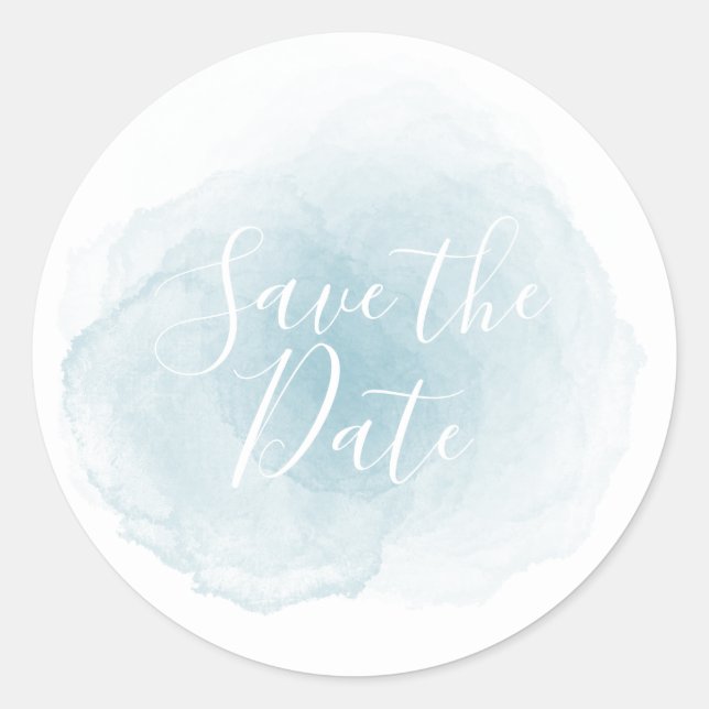 Wasserfarben-Save the Date-Aufkleber Runder Aufkleber (Vorderseite)