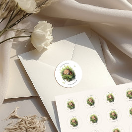 Wasserfarben Schlafbärendusche Runder Aufkleber