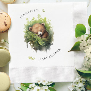 Wasserfarben Schlafbärendusche Serviette