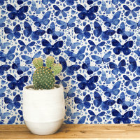 Wasserfarben Schmetterling Blau und Weiß Kunst