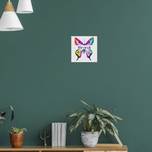 Wasserfarben-Schmetterling personalisiert Poster