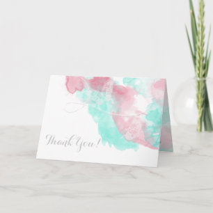 Wasserfarben-Schmetterling-Rosa-Hochzeit Dankeskarte