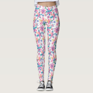 Wasserfarben-Schneeflocken-Muster Leggings