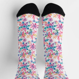 Wasserfarben-Schneeflocken-Muster Socken