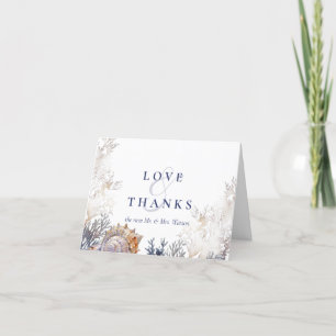Wasserfarben Seashell Corals Summer Wedding Dankeskarte
