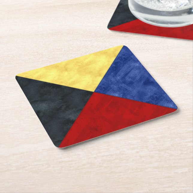 Wasserfarben-Seefahrtzeichen Rechteckiger Pappuntersetzer (angewinkelt)