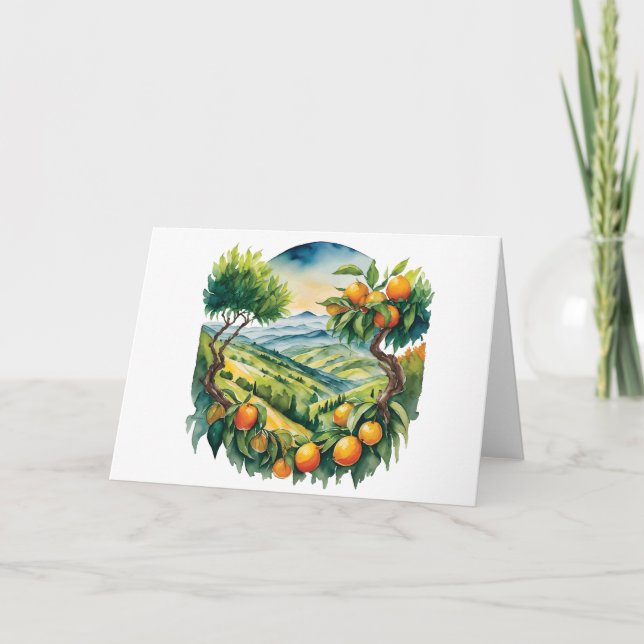 Wasserfarben Siziliens - Orangen - Karte (Vorderseite)