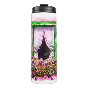 Wasserfarben-Skizze Traditionelles, altmodisches F Thermosbecher