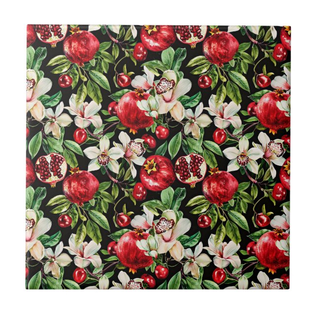 Wasserfarben skizziert detaillierte elegante Muste Fliese (Vorderseite)