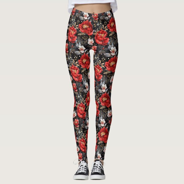 Wasserfarben skizziert detailliertes Muster reizvo Leggings (Vorderseite)