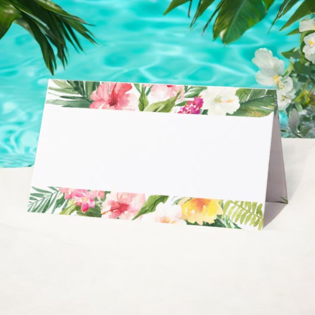 Wasserfarben Sommer Tropisches Party Gedeckte Plat Platzkarte (Von Creator hochgeladen)