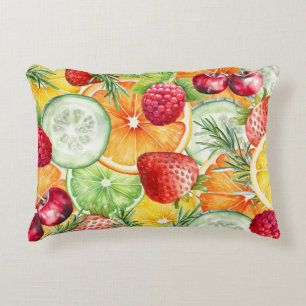 Wasserfarben Sommerfruchtdekor Dekokissen