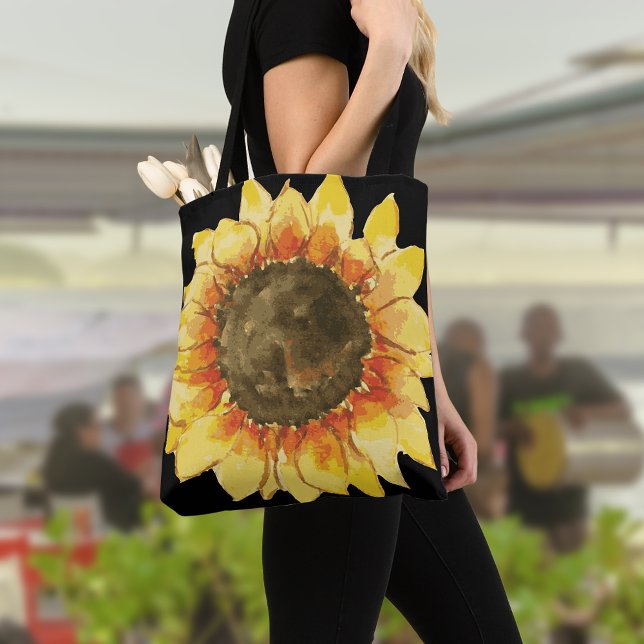 Wasserfarben Sonnenblume Tote Tasche (Von Creator hochgeladen)