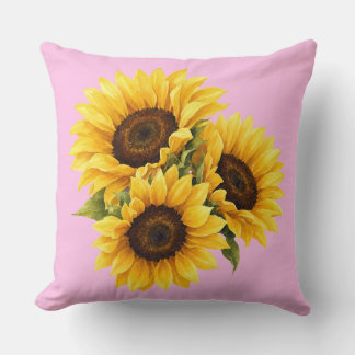 Wasserfarben-Sonnenblumen-Blumen-Wurfkissenbezug Kissen