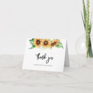 Wasserfarben-Sonnenblumen-Bridal-Shower Dankeskarte
