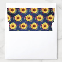 Wasserfarben Sonnenblumen Burgundy Rose Navy Hochz