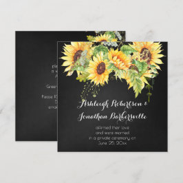 Wasserfarben Sonnenblumen Chalk Board Post Hochzei Einladung
