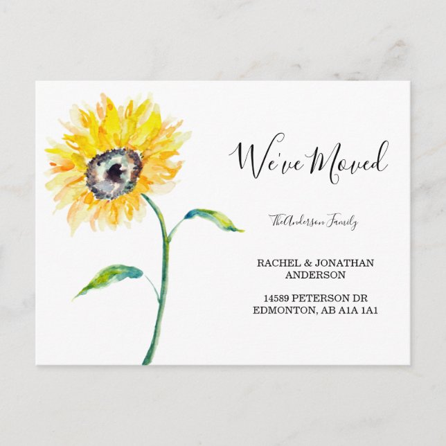 Wasserfarben Sonnenblumen Einfach haben wir uns be Postkarte (Vorderseite)