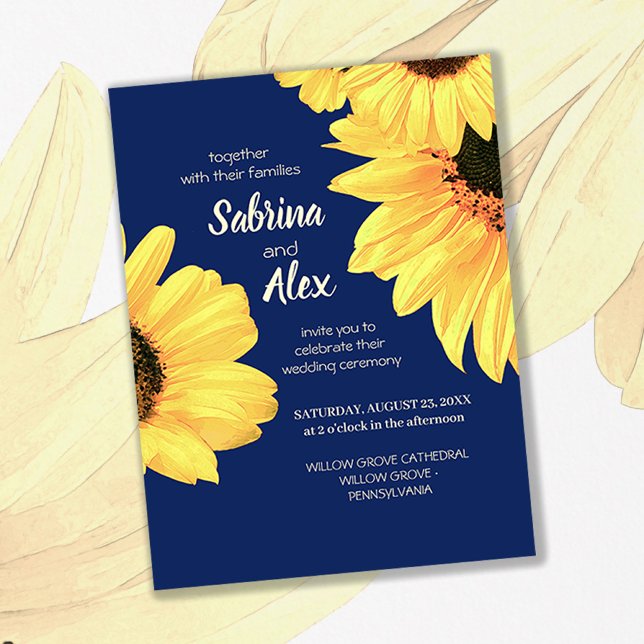 Wasserfarben Sonnenblumen Hochzeit Einladung Postk Postkarte (Von Creator hochgeladen)