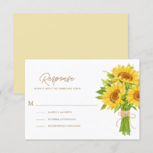 Wasserfarben Sonnenblumen Hochzeiten von RSVP-Kart RSVP Karte