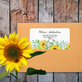 Wasserfarben Sonnenblumen Hochzeitsstichtag RSVP-A Adressaufkleber