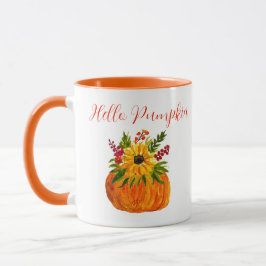 Wasserfarben Sonnenblumen Pumpkin Herbst Rustikale Tasse