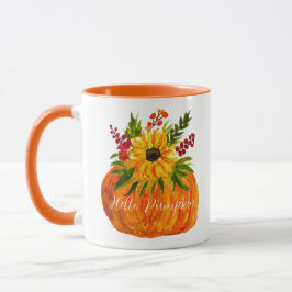 Wasserfarben Sonnenblumen Pumpkin Herbst Rustikale Tasse