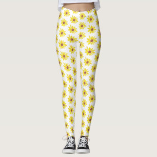 Wasserfarben-Sonnenblumenknospen Lebendig Handgema Leggings