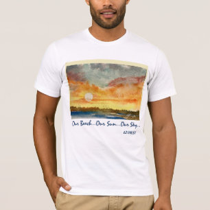 Wasserfarben-Sonnenset - feine Baumwolle Männer-T- T-Shirt