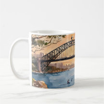 Wasserfarben-Sonnenuntergang: Sydney Harbour Brill