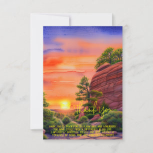 Wasserfarben Sonnenuntergang und rote Felsen indiv Karte