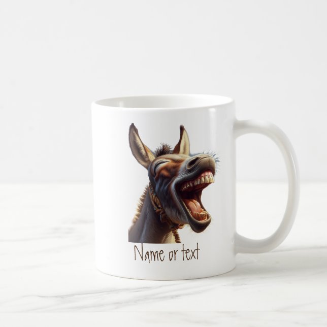 Wasserfarben Spaß lachen Donkey Burro Custom Kaffeetasse (Rechts)
