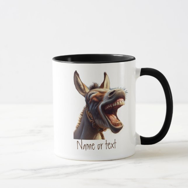 Wasserfarben Spaß lachen Donkey Burro Custom Tasse (Rechts)