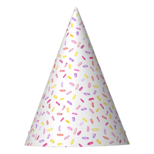 Wasserfarben Sprinkles Kindergeburtstag Party Hat Partyhütchen (Vorderseite)