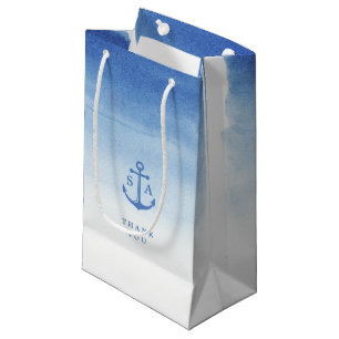 Wasserfarben Strand Hochzeit nautischer Anker Mono Kleine Geschenktüte